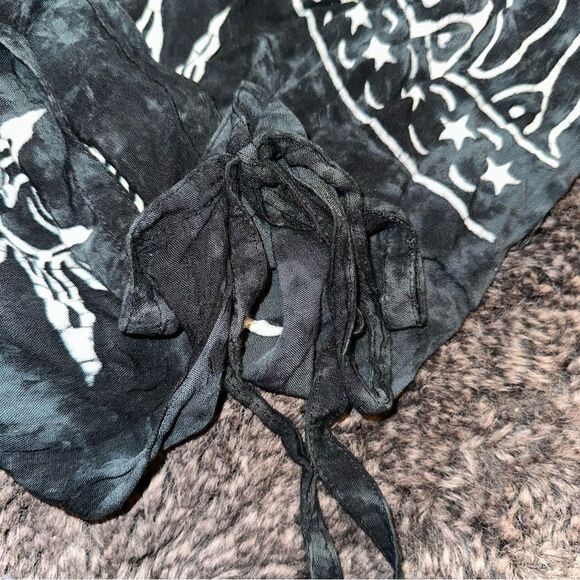 Y2K KOKO KNOT Black White Sun Print 100% Rayon Tie Dye Sarong OS Coastal Boho - Picture 5 of 7